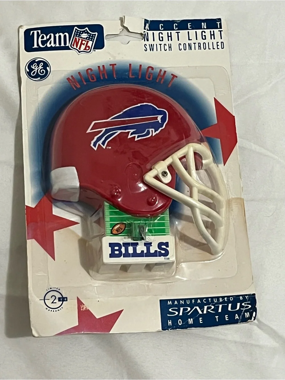 Vintage NFL Buffalo Bills Red LED Helmet Night Light New in Package
